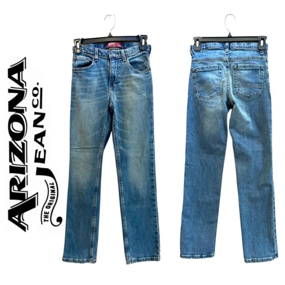 2-pair JUSTICE & ARIZONA Jeans Lilac Shine Bright Straight Stretch Girl 12 SLIM